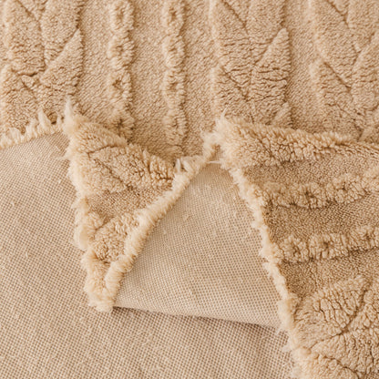 Thick Cozy 3D Cable Sofa Throw Cover, Plush Jacquard Warm Fleece Throw Blanket