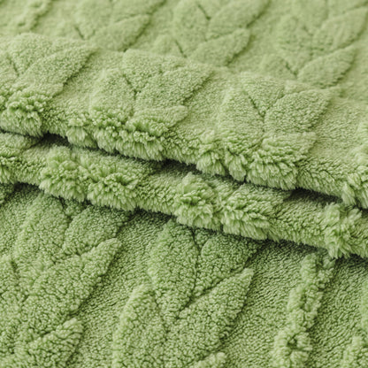 Thick Cozy 3D Cable Sofa Throw Cover, Plush Jacquard Warm Fleece Throw Blanket