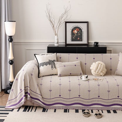 Chenille Couch Throw Cover Decorative Herringbone Sofa Blanket Protector for Couch