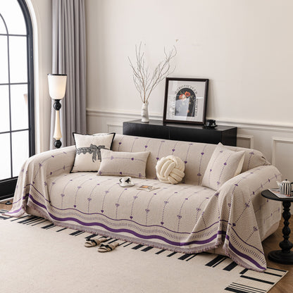 Chenille Couch Throw Cover Decorative Herringbone Sofa Blanket Protector for Couch