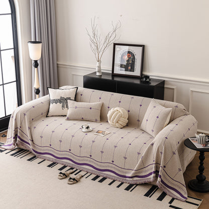 Chenille Couch Throw Cover Decorative Herringbone Sofa Blanket Protector for Couch