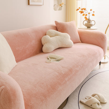 Soft Plush Warm Sofa Cover Stretchable Cozy Velvet Couch Protector for Fall & Winter