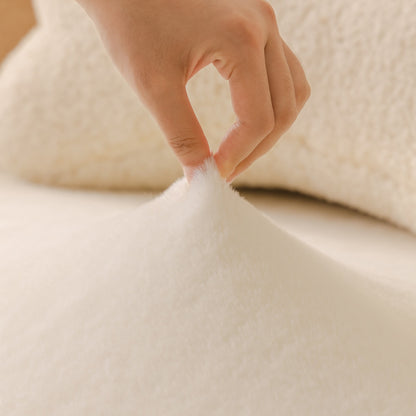 Soft Plush Warm Sofa Cover Stretchable Cozy Velvet Couch Protector for Fall & Winter