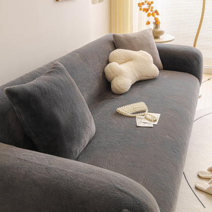 Soft Plush Warm Sofa Cover Stretchable Cozy Velvet Couch Protector for Fall & Winter
