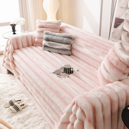Ultra Soft Faux Fur Couch Cover – Large, Fluffy, and Elegant Sofa Throw Blanket