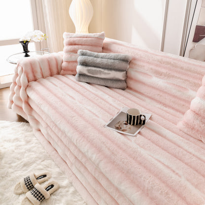Ultra Soft Faux Fur Couch Cover – Large, Fluffy, and Elegant Sofa Throw Blanket