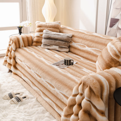 Ultra Soft Faux Fur Couch Cover – Large, Fluffy, and Elegant Sofa Throw Blanket