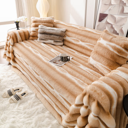 Ultra Soft Faux Fur Couch Cover – Large, Fluffy, and Elegant Sofa Throw Blanket
