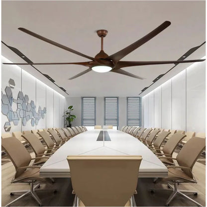 DecorBites™ 100" Large Ceiling Fan with Light, DC Motor, Reverse Blades, Stainless Steel Finish