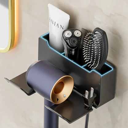 DecorBites™ Hair Dryer Holder and Bathroom Shelves with Storage Box
