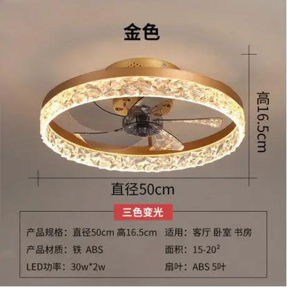 DecorBites™ Crystal LED Ceiling Fan with Remote Control and 6 Speeds