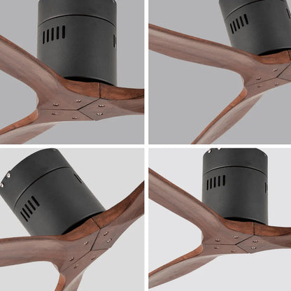 DecorBites™ 52" Wood Blades Ceiling Fan, Remote Control DC Motor, Reverse Function