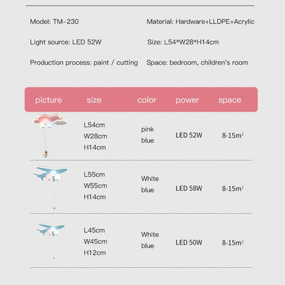 ™ Kids Cloud/Aircraft Chandelier with Remote Control - Interior Lighting Solution