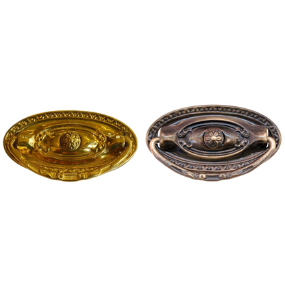 Ornate Brass or Antique Brass Drawer Pull
