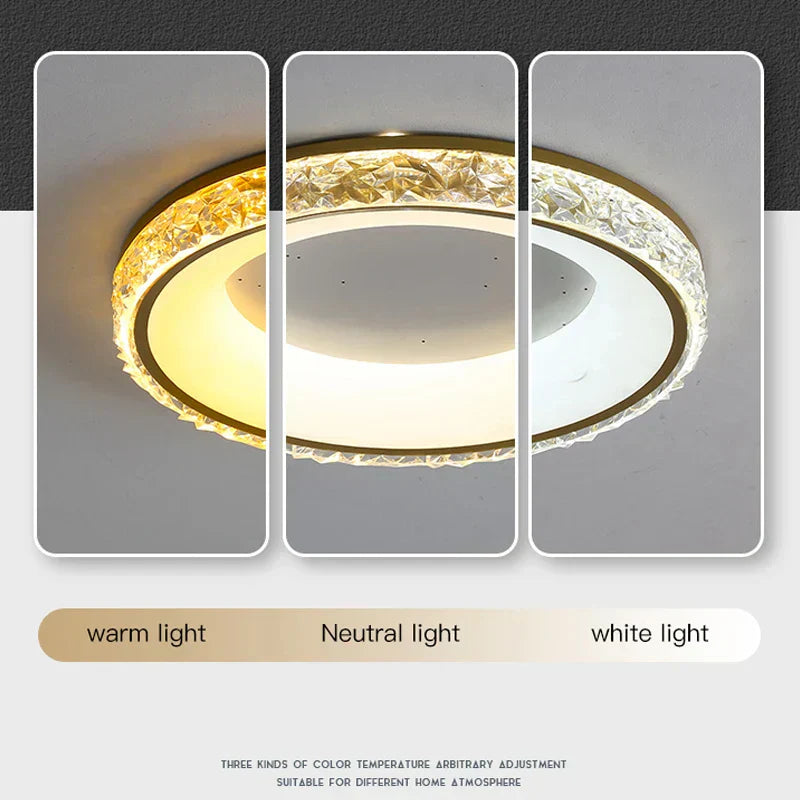 DecorBites™ Concave Round LED Ceiling Light with Remote Control for Bedroom Living Room