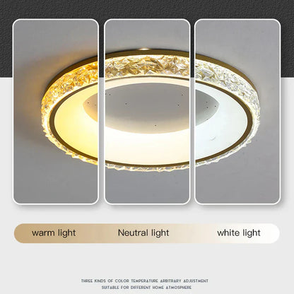DecorBites™ Concave Round LED Ceiling Light with Remote Control for Bedroom Living Room