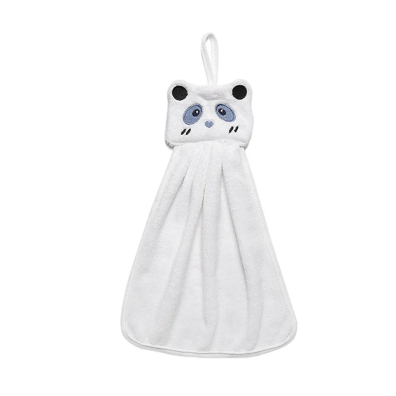 DecorBites™ Cartoon Animal Hand Towel: Soft & Absorbent Coral Velvet Cloth for Home & Kitchen