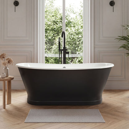 67" Cast Iron Freestanding Bathtub, Drain and Overflow Kit Included