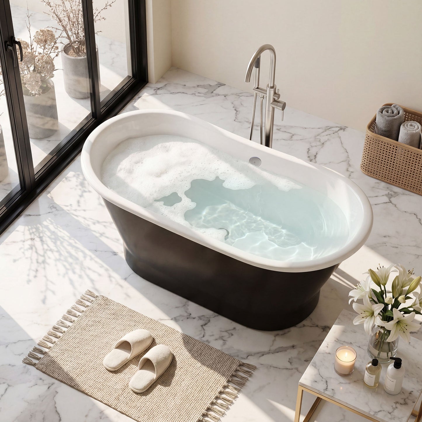 67" Cast Iron Freestanding Bathtub, Drain and Overflow Kit Included