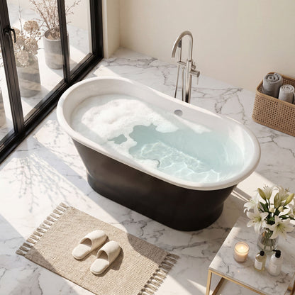 67" Cast Iron Freestanding Bathtub, Drain and Overflow Kit Included