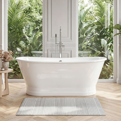 67" Cast Iron Freestanding Bathtub, Drain and Overflow Kit Included