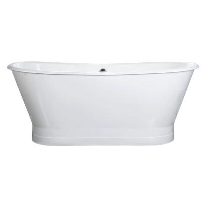 67" Cast Iron Freestanding Bathtub, Drain and Overflow Kit Included