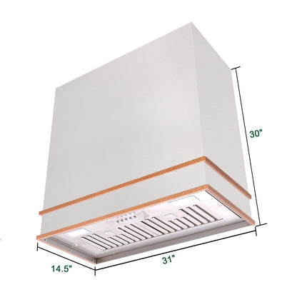Akicon 30" Stainless Steel Wall Mount Range Hood with 600 CFM Vent Hood - AK-HS30HB-BS