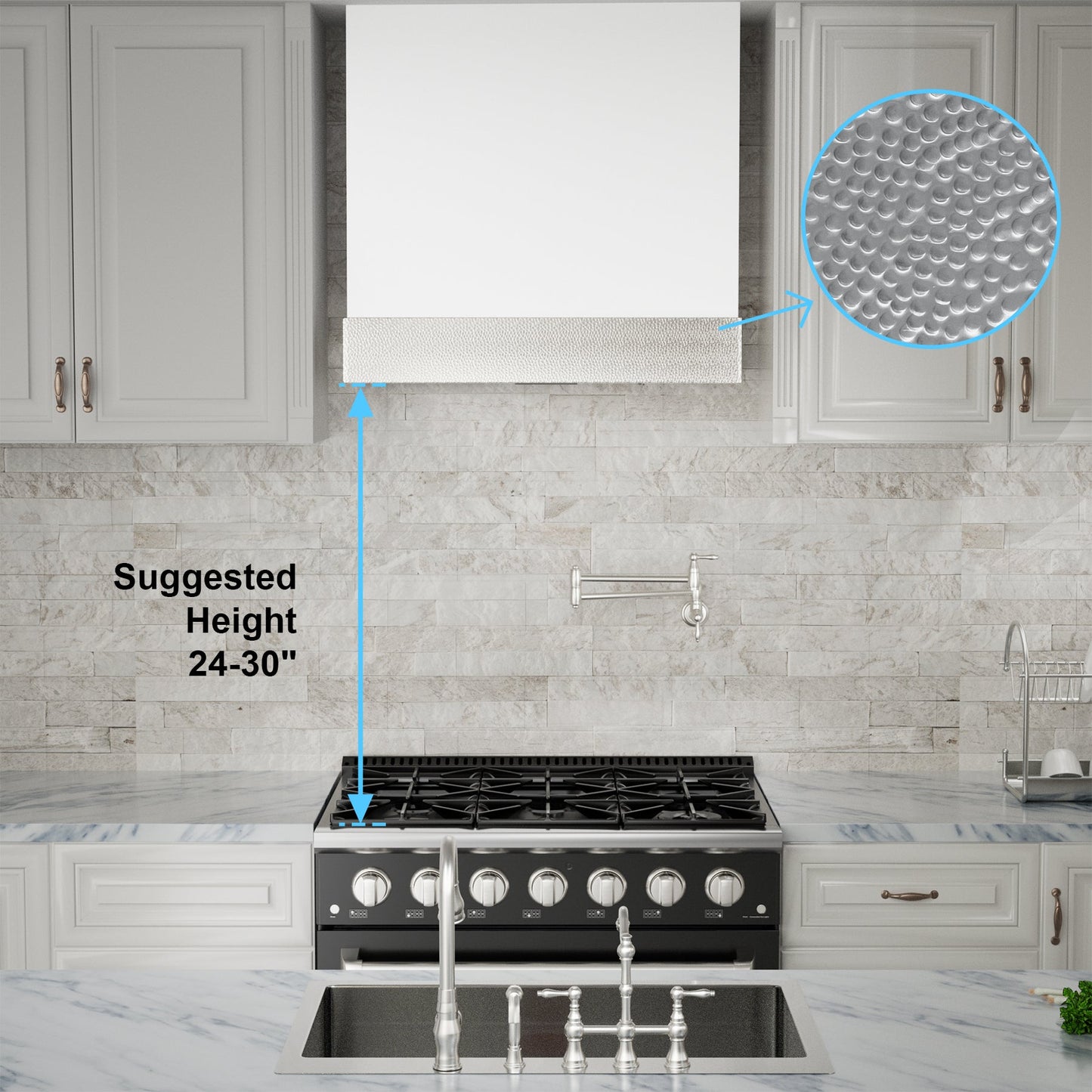 Akicon 30" Stainless Steel Wall Mount Range Hood with 600 CFM Vent Hood - AK-HS30HD-SW