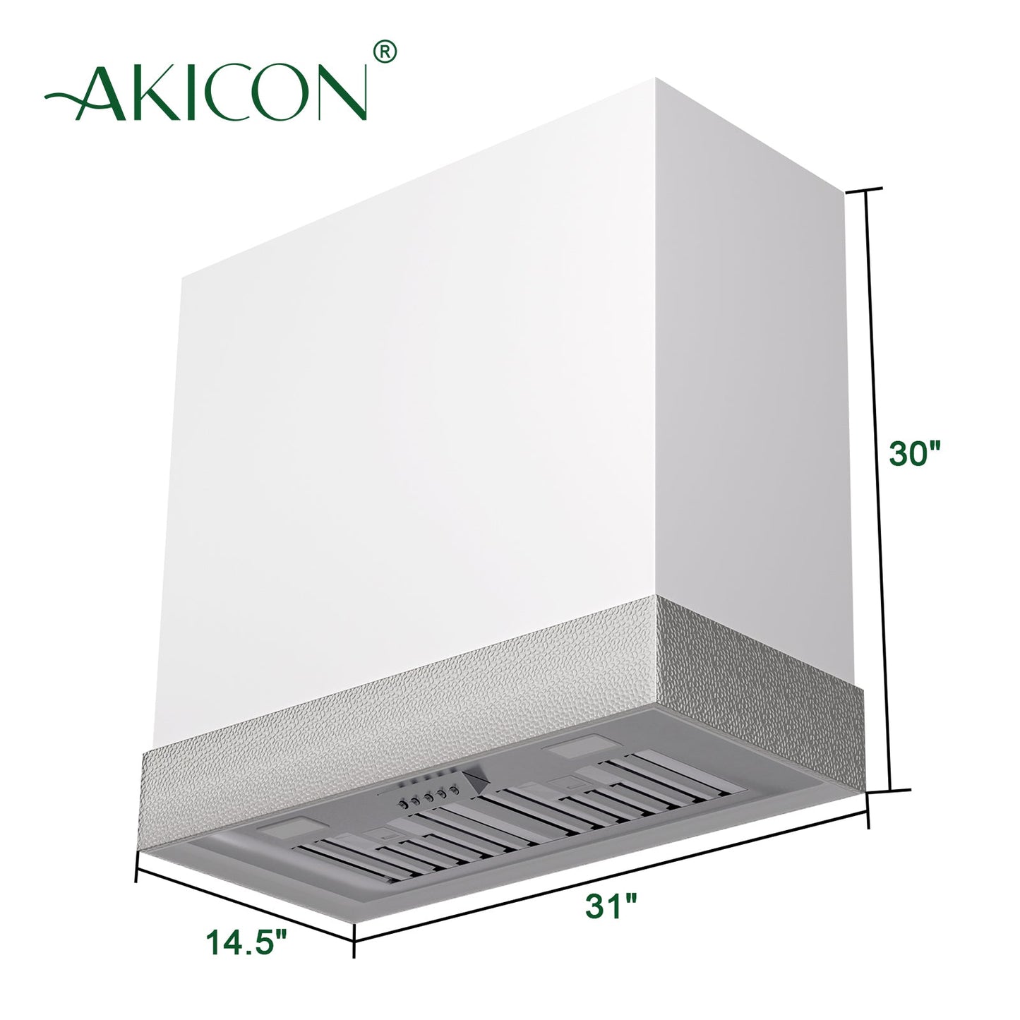 Akicon 30" Stainless Steel Wall Mount Range Hood with 600 CFM Vent Hood - AK-HS30HD-SW