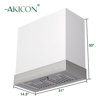 Akicon 30" Stainless Steel Wall Mount Range Hood with 600 CFM Vent Hood - AK-HS30HD-SW
