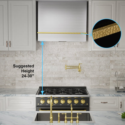 Akicon 36" Stainless Steel Wall Mount Range Hood with 600 CFM Vent Hood - AK-HS36HA-BS