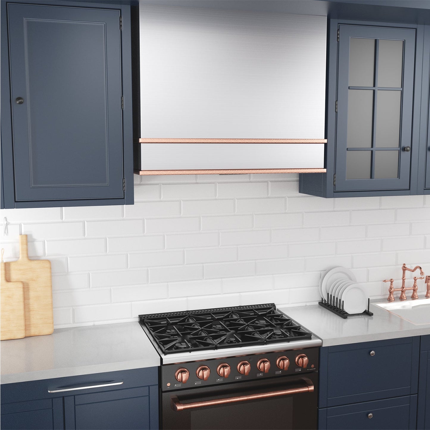 Akicon 36" Stainless Steel Wall Mount Range Hood with 600 CFM Vent Hood - AK-HS36HB-BS