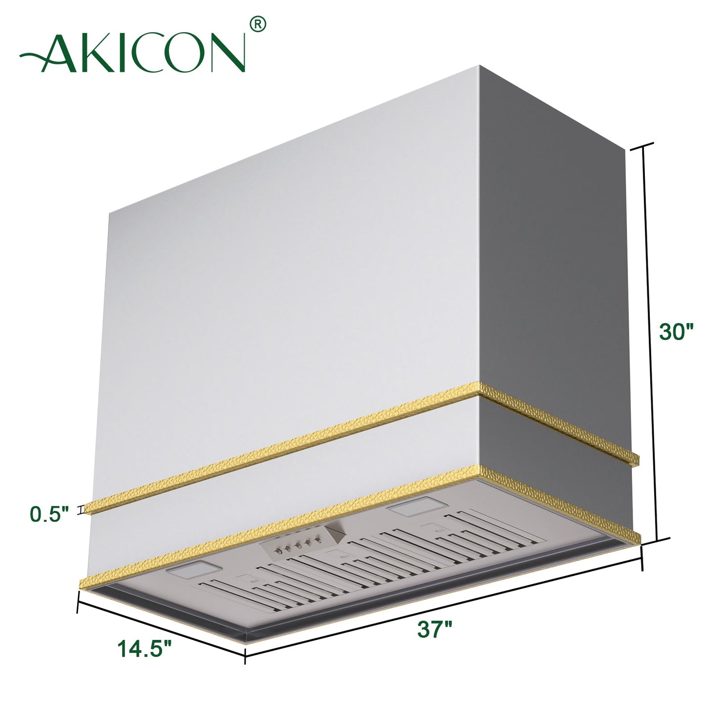 Akicon 36" Stainless Steel Wall Mount Range Hood with 600 CFM Vent Hood - AK-HS36HB-BS
