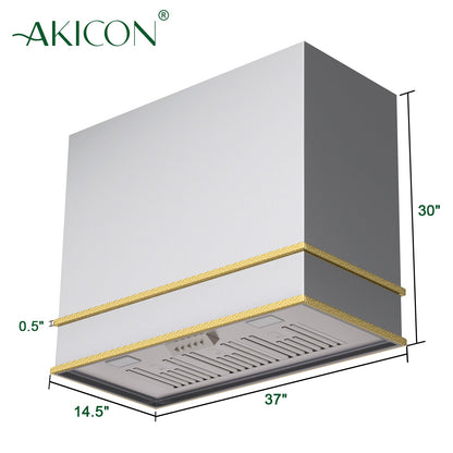 Akicon 36" Stainless Steel Wall Mount Range Hood with 600 CFM Vent Hood - AK-HS36HB-BS