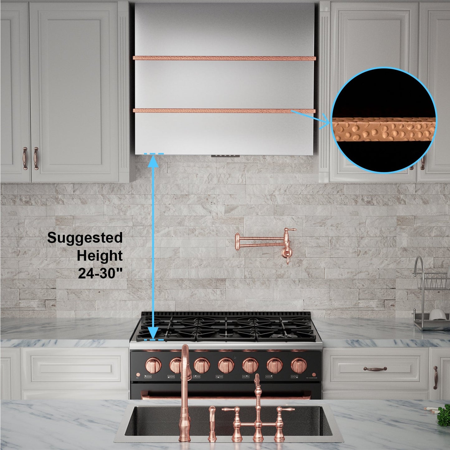 Akicon 36" Stainless Steel Wall Mount Range Hood with 600 CFM Vent Hood - AK-HS36HC-BS