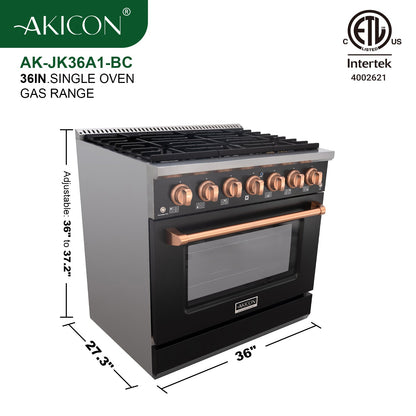 36" Slide-in Freestanding Professional Style Gas Range with 5.2 Cu. Ft. Oven, 6 Burners
