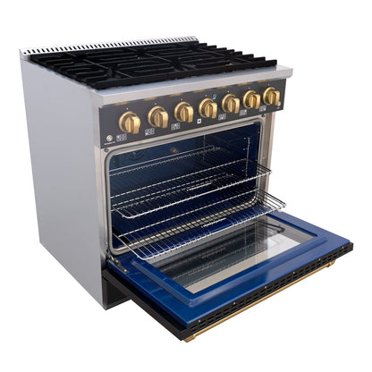 36" Slide-in Freestanding Professional Style Gas Range with 5.2 Cu. Ft. Oven, 6 Burners - AK-JK36A1-B