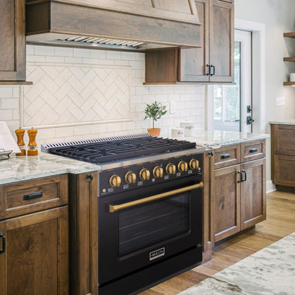 36" Slide-in Freestanding Professional Style Gas Range with 5.2 Cu. Ft. Oven, 6 Burners - AK-JK36A1-B