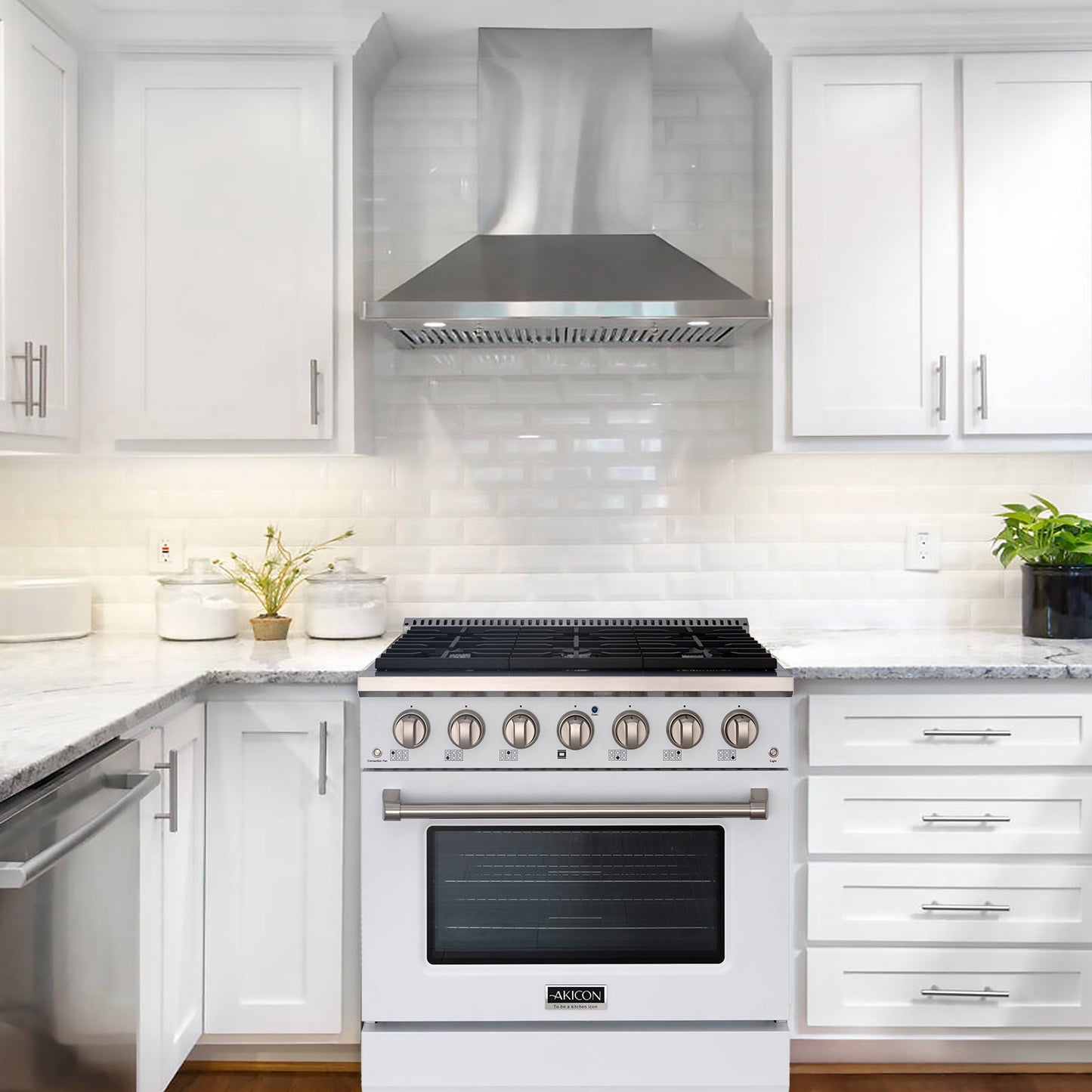36" Slide-in Freestanding Professional Style Gas Range with 5.2 Cu. Ft. Oven, 6 Burners - AK-JK36A1-W