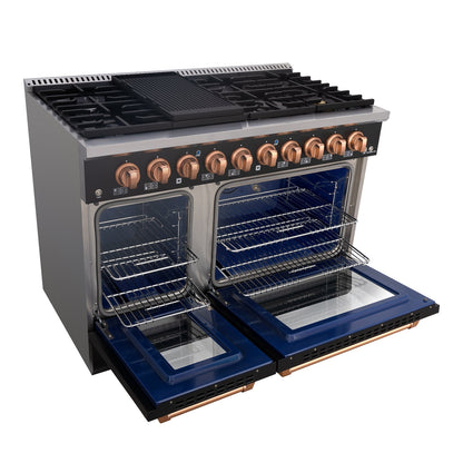 48" Slide-in Freestanding Professional Style Gas Range with 6.7 Cu. Ft. Oven, 8 Burners, AK-JK48A1-B