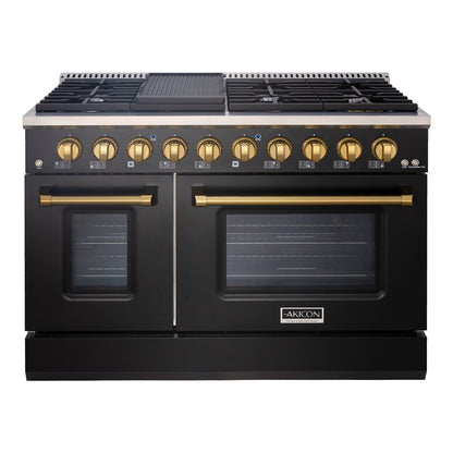 48" Slide-in Freestanding Professional Style Gas Range with 6.7 Cu. Ft. Oven, 8 Burners