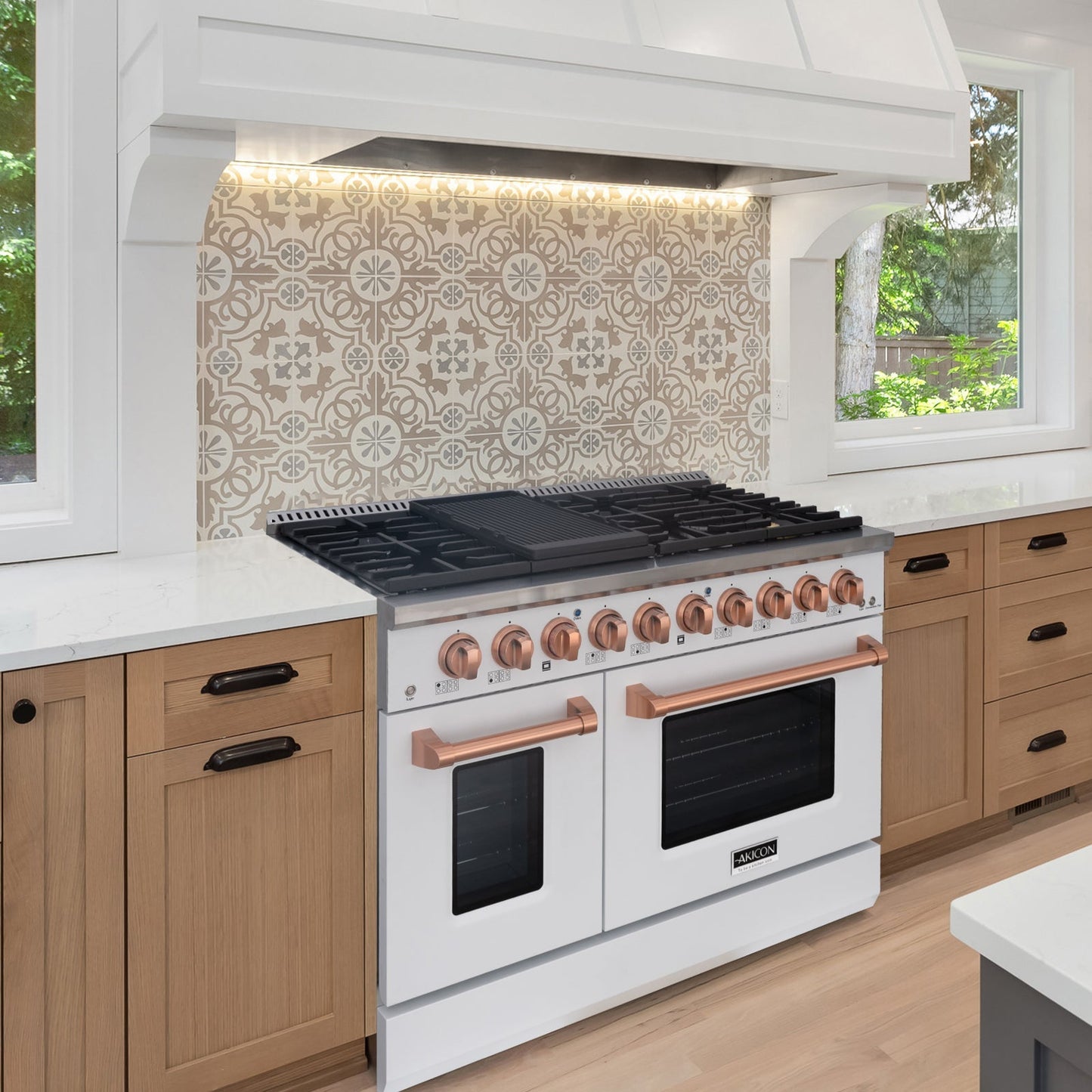 48" Slide-in Freestanding Professional Style Gas Range with 6.7 Cu. Ft. Oven, 8 Burners, AK-JK48A1-W