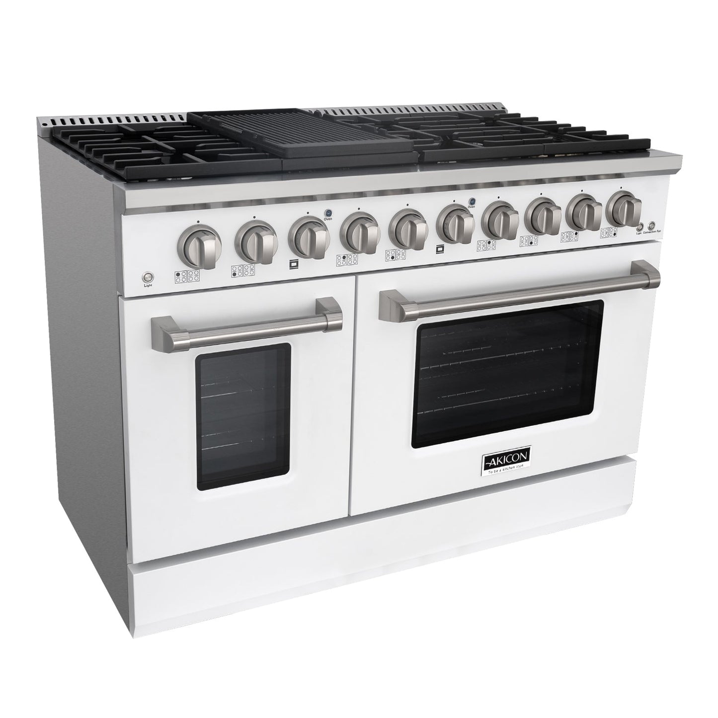 48" Slide-in Freestanding Professional Style Gas Range with 6.7 Cu. Ft. Oven, 8 Burners
