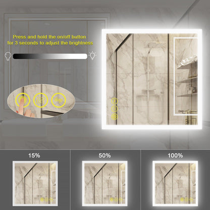 SmartGlow Dimmable LED Frameless Anti-Fog Bathroom Vanity Mirror