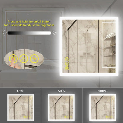 SmartGlow Dimmable LED Frameless Anti-Fog Bathroom Vanity Mirror