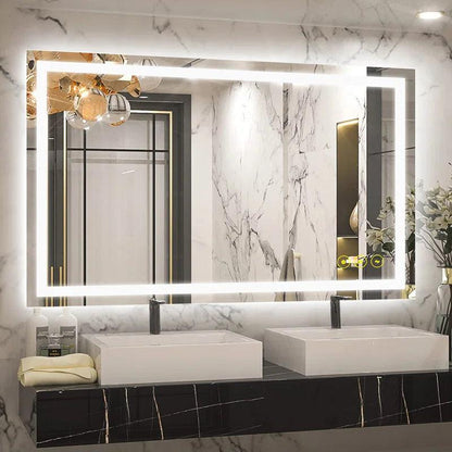GlareGuard Anti-Fog Bathroom Led Mirror Backlit Illuminated Mirror Touch Switch Dimmable