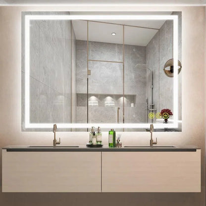 GlareGuard Anti-Fog Bathroom Led Mirror Backlit Illuminated Mirror Touch Switch Dimmable