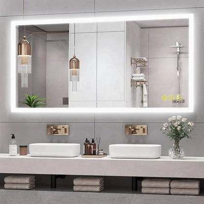 SmartGlow Dimmable LED Frameless Anti-Fog Bathroom Vanity Mirror