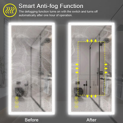 SmartGlow Dimmable LED Frameless Anti-Fog Bathroom Vanity Mirror
