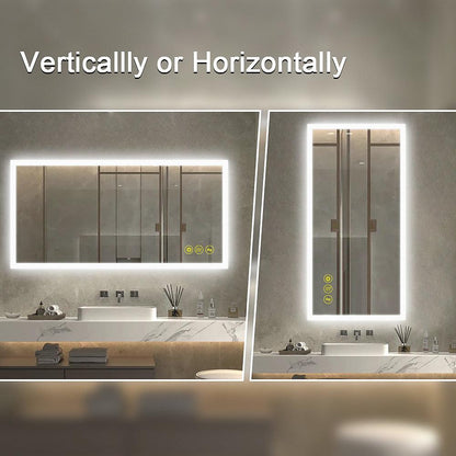 SmartGlow Dimmable LED Frameless Anti-Fog Bathroom Vanity Mirror